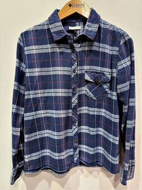 Check & Stripe Plaid Button Down in Blue & White